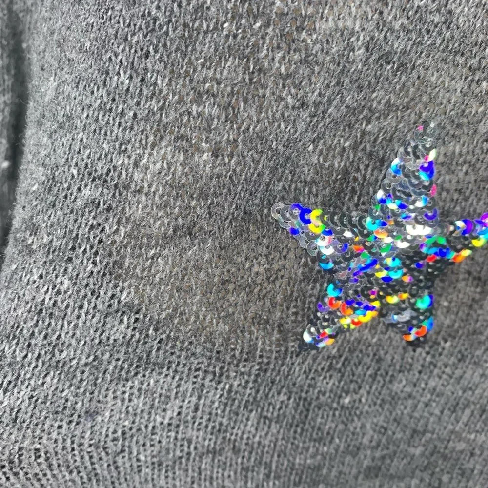 Wildfox WhiteLabel Star Gazer Ombre Gray Sequin Sweater Size Small - Picture 9 of 9